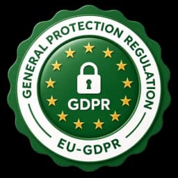 European Union GDPR data protection badge