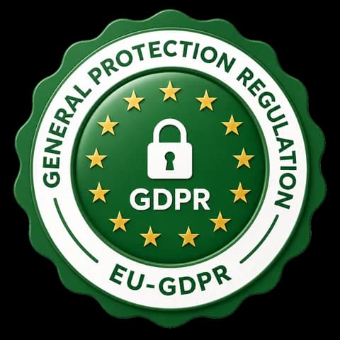 European Union GDPR data protection badge